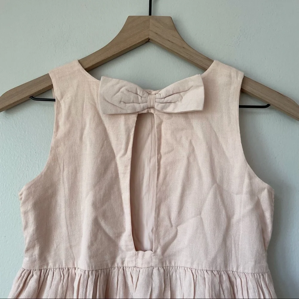 Peek Pink Embroidered Flower & Dragonfly Open Back Bow Dress